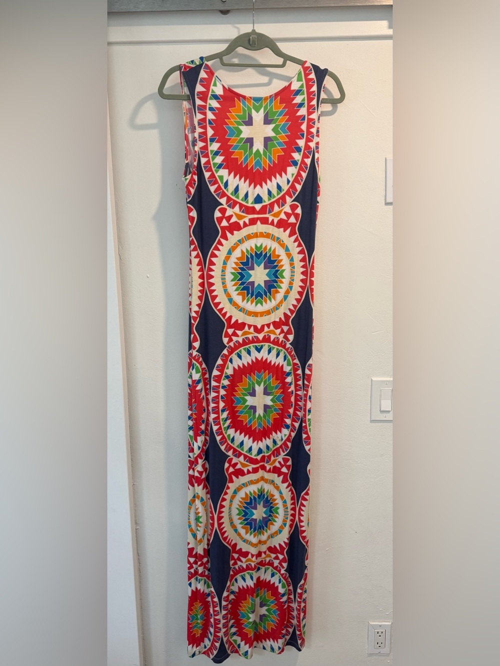 Mara Hoffman Navy Panel with Red, Green, Blue & Yellow Medallions